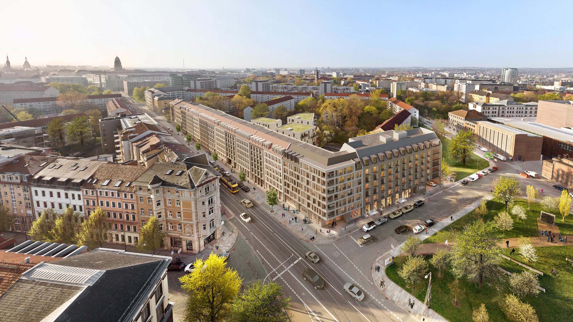 Luftansicht WETTINER PLATZ, Dresden